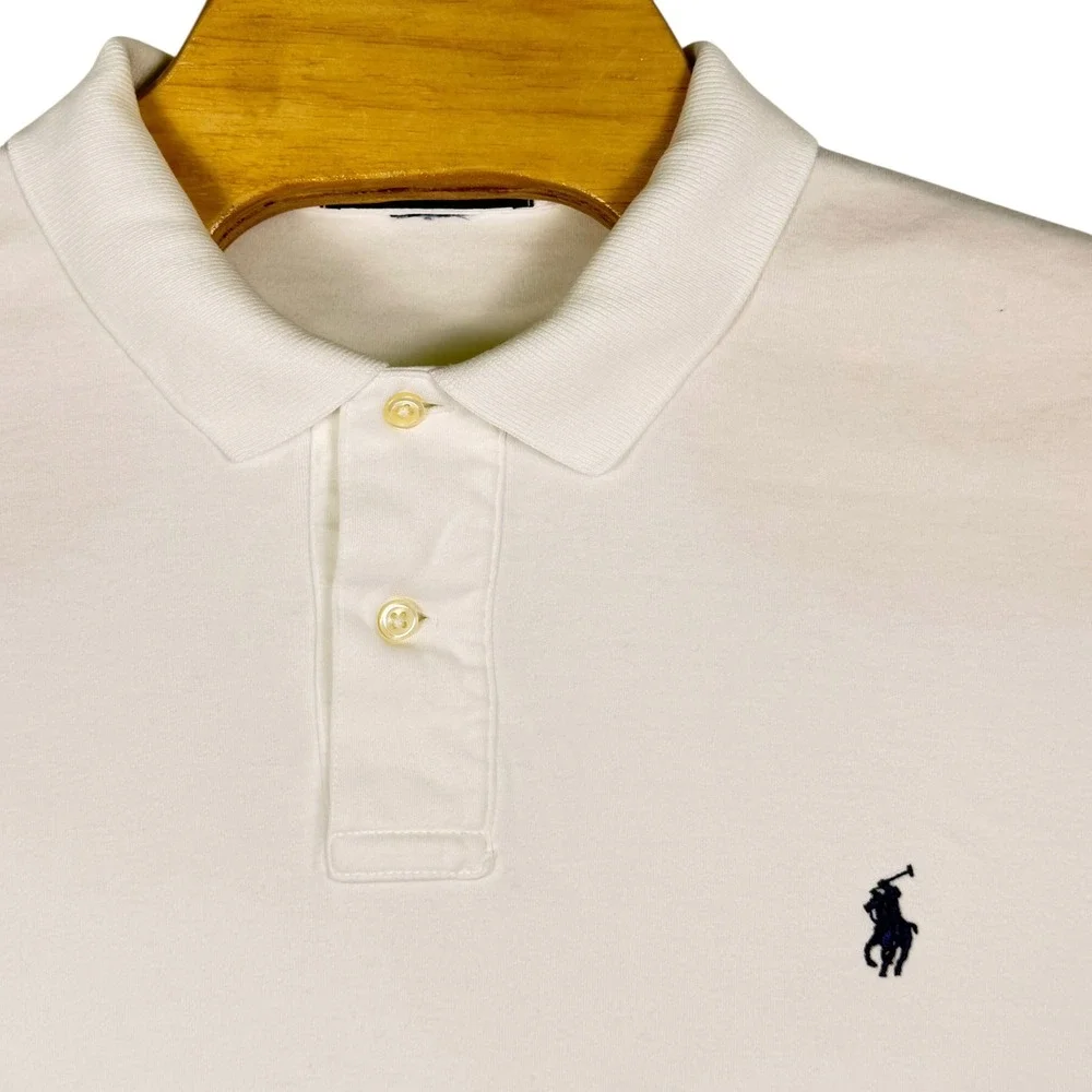 Polo Ralph Lauren Polo Shirt Mens L White Classic Cotton Short Sleeve Pony Prep